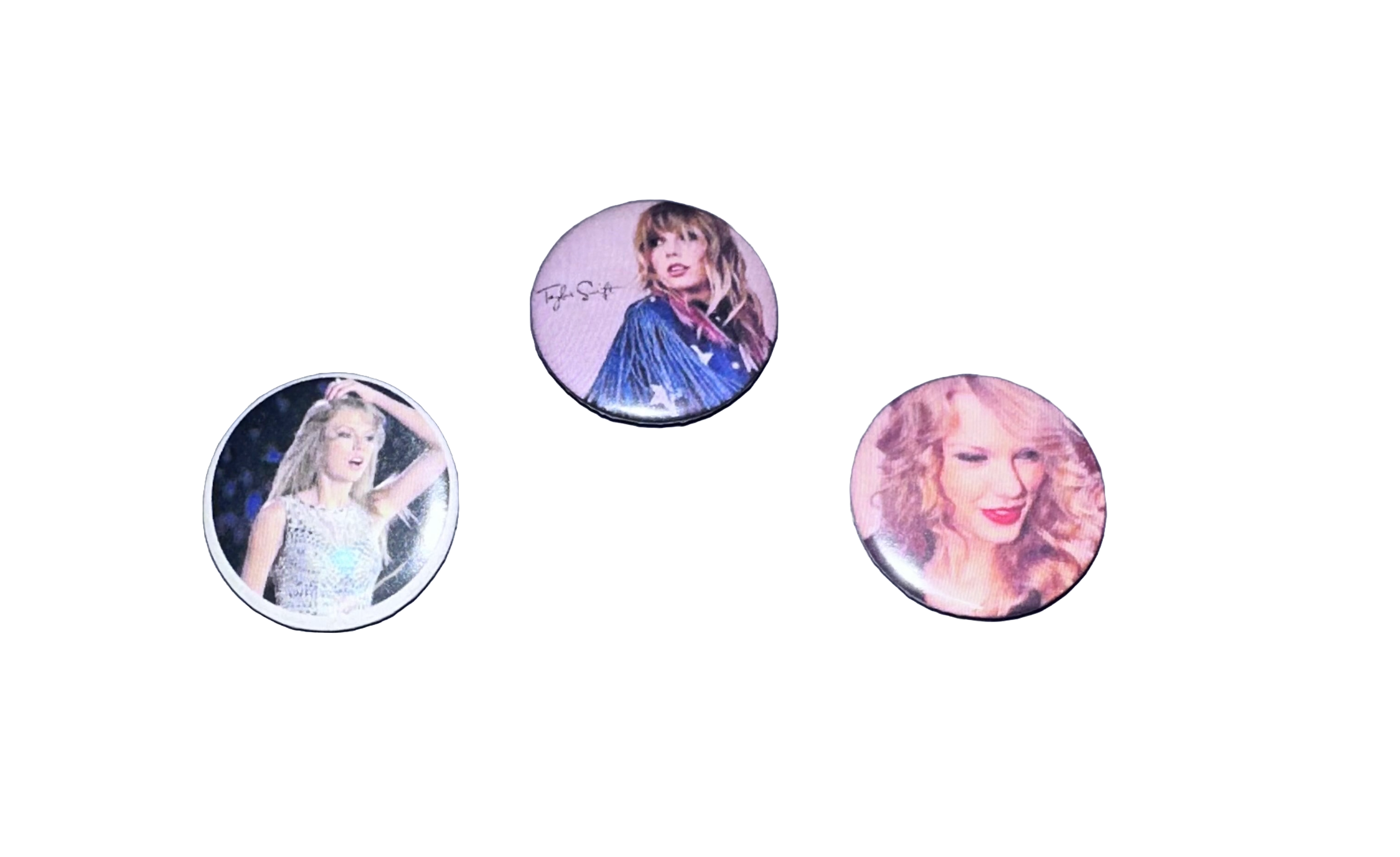 3 Pack 1.25" Pin Back Buttons - Taylor Swift