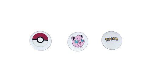 3 Pack 1.25" Pin Back Buttons - Pokemon, JigglyPuff