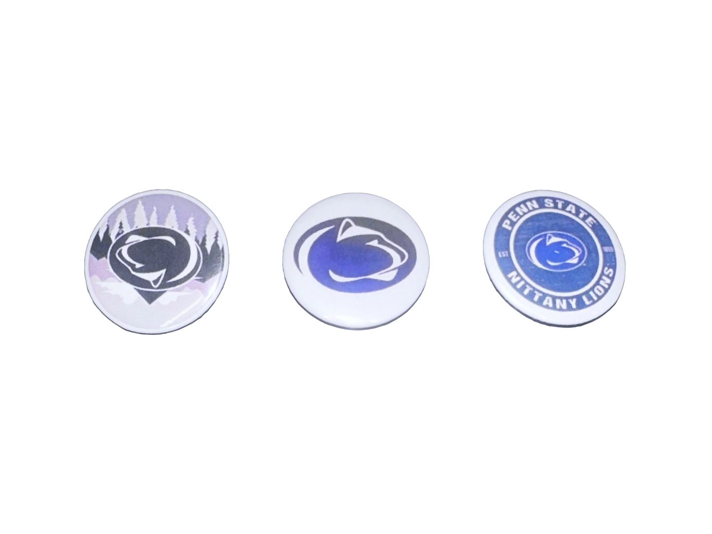 3 Pack 1.25" Pin Back Buttons - Penn State Nittany Lions