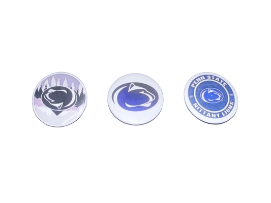3 Pack 1.25" Pin Back Buttons - Penn State Nittany Lions