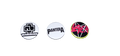 3 Pack 1.25" Pin Back Buttons - Rammstein(1), Pantera(1), Slayer(1)