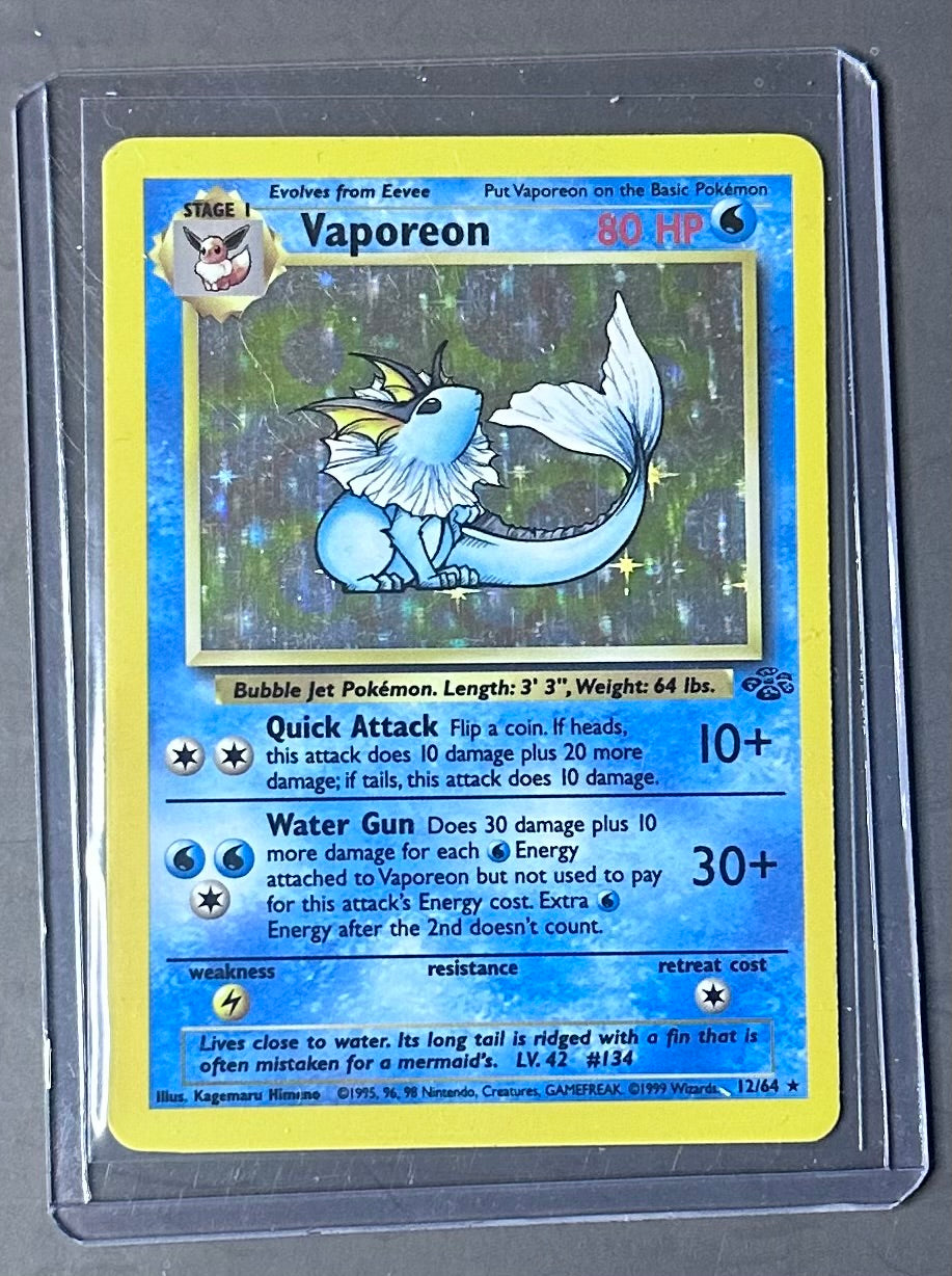 Vaporeon – TGC Pokémon Jungle (1999) – #12/64 Pokémon TCG Card