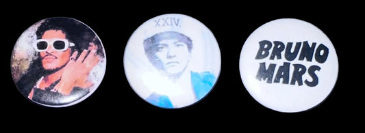 3 Pack 1.25” Buttons - Bruno Mars