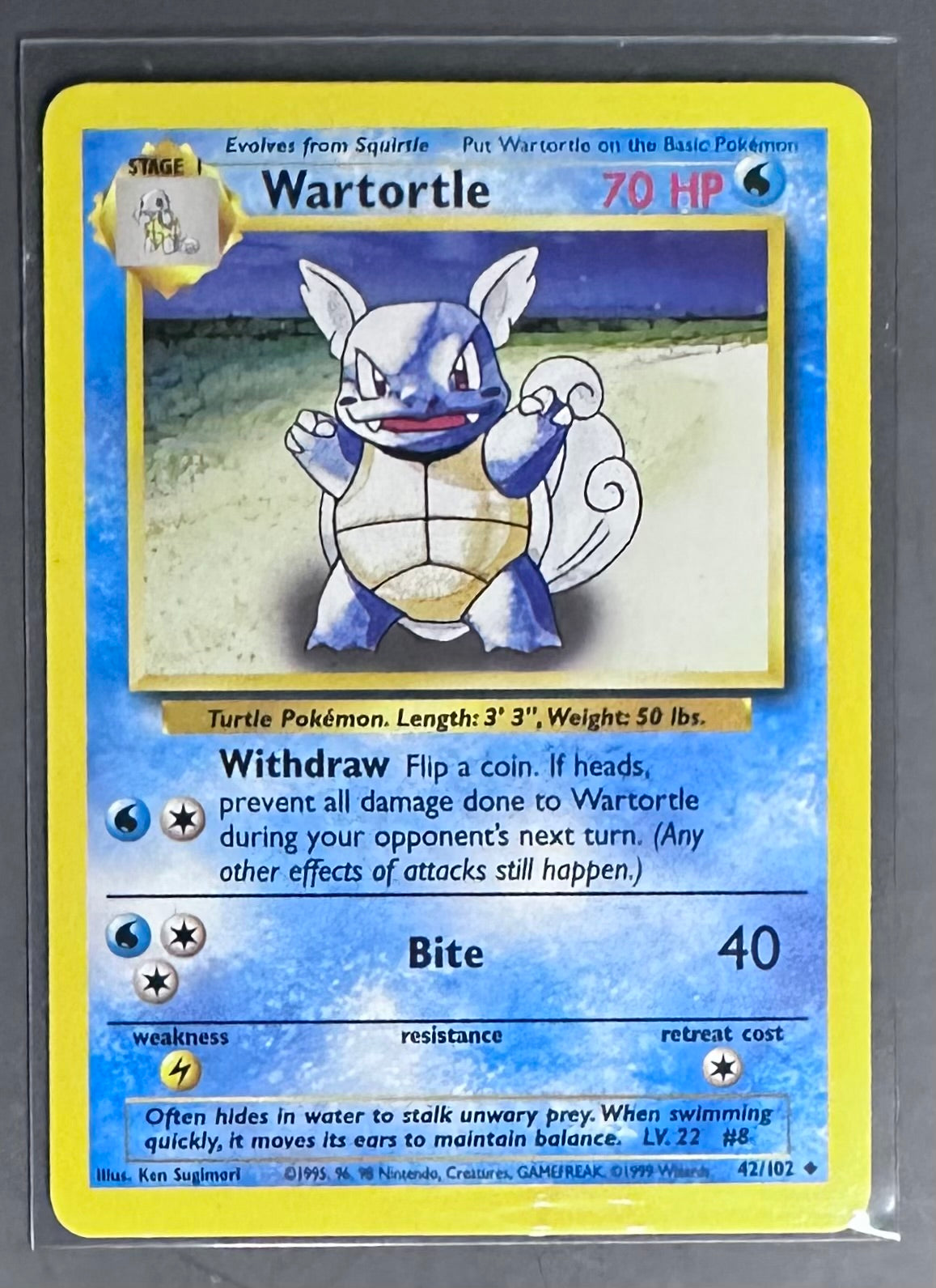 NM- Wartortle 42/102 – 1999 Pokémon TCG – Base Set – Uncommon